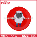Red color cute lamb decal plastic round popular plate